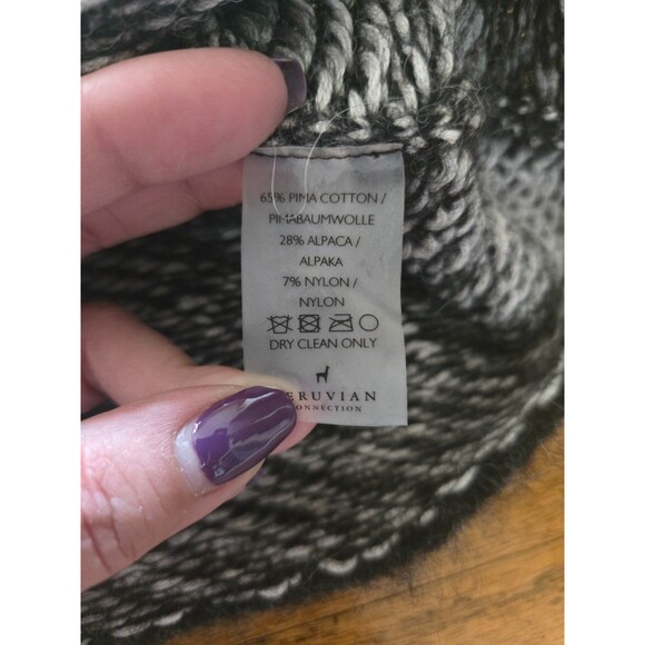Peruvian Connection Alpaca Blend Womens Mock Kneck Knit Sweater Gray Size Medium - Picture 5 of 7